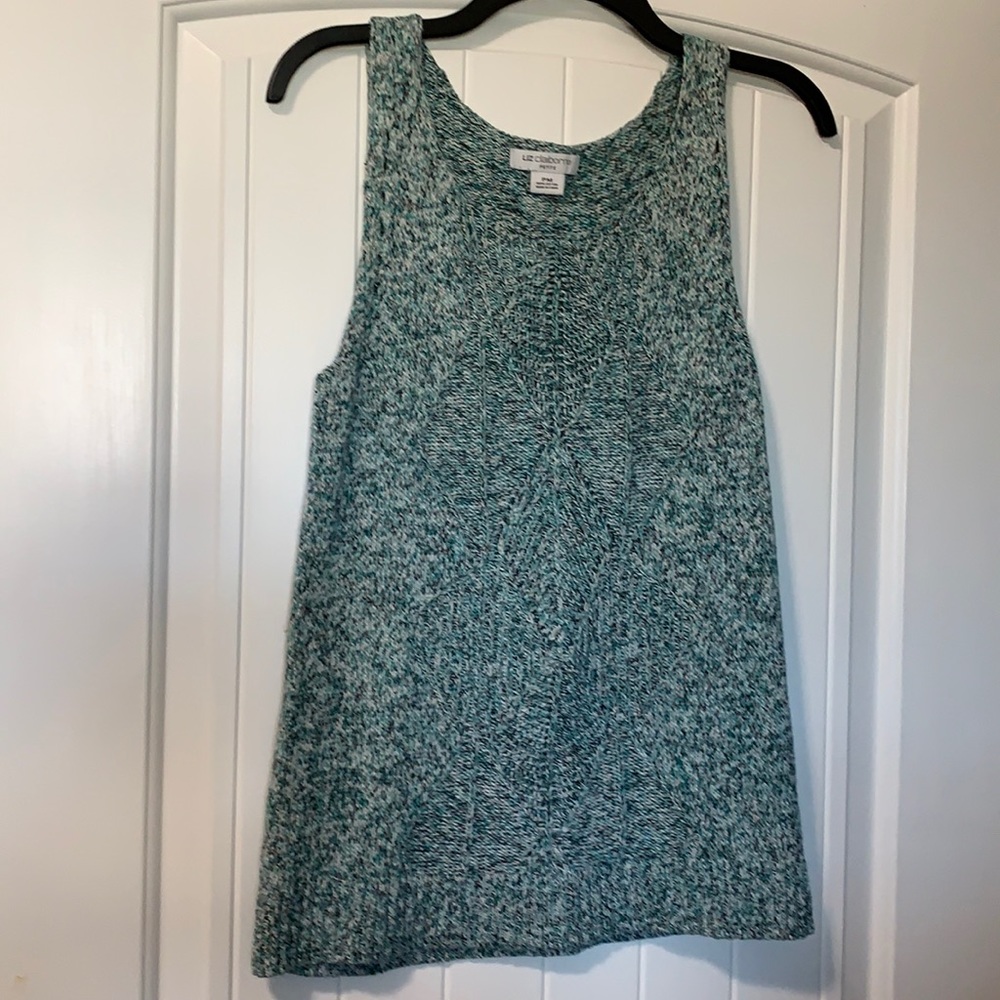 Liz Claiborne Teal Green Multi-Color Sweater Size PM